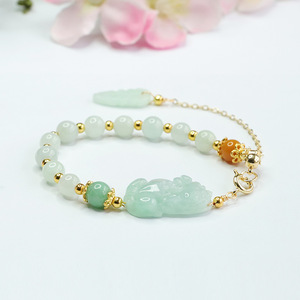 Joyería de Moda Pulseras de Jadeíta de Birmania con Animal Mítico Pixiu Pulseras de Piedra Natural Pulseras de Jade de <span class=keywords><strong>Myanmar</strong></span> Talladas a Mano - Product Image 4