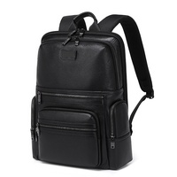 Sac à dos de mode pour homme en cuir véritable imperméable avec bretelles à coussin d'air, grande capacité, pour les trajets professionnels, compatible ordinateur portable 17 pouces, stock OEM