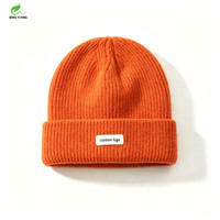Bonnet en tricot côtelé sans bord Wins Flying de haute qualité pour l'hiver, couleur unie, en coton, pour hommes et femmes