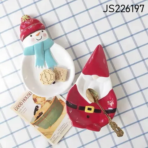Рождественская посуда, Рождественский уникальный дизайн, форма Санта-Клауса, снеговика, керамическая тарелка, детское блюдо на Рождество