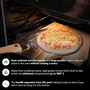 Ensemble d'outils de <span class=keywords><strong>cuisson</strong></span> de <span class=keywords><strong>pizza</strong></span> haut de gamme, plaque de <span class=keywords><strong>cuisson</strong></span> en céramique réfractaire, <span class=keywords><strong>pierre</strong></span> à <span class=keywords><strong>pizza</strong></span> en cordiérite avec pelle - Product Image 5