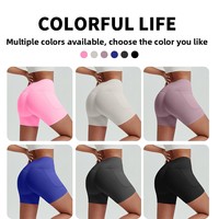 Shorts cyclistes taille haute pour femme avec poches latérales, découpe laser, taille respirante, effet push-up, pour entraînement, gym, cyclisme, yoga