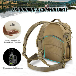 Échantillon Gratuit - Sac à Dos de Pêche en Polyester de Qualité Supérieure 20L-30L avec Porte-Canne et Porte-Boissons - Sac de Rangement pour Équipement de Pêche - Product Image 5