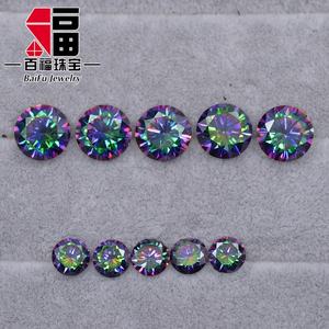 Nuovo prodotto Caldo di vendita CZ della pietra preziosa <span class=keywords><strong>mystic</strong></span> arcobaleno colorato placcatura lab creato rotonda zircone cubico per monili - Product Image 2
