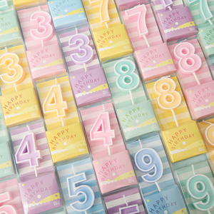 Velas digitales números 0-9 vela de cumpleaños para decoración de fiesta de pastel adornos de pastel <span class=keywords><strong>al</strong></span> por mayor Macaron Color caramelo Decoración de Pastel - Product Image 2