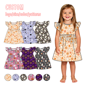 Pigiama Morbido in Bambù per Bambine con Motivo <span class=keywords><strong>Zucca</strong></span> di Halloween e Perle, Personalizzabile con Basso MOQ, Abbigliamento Festivo per Bambini - Product Image 5