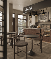 Meja kopi desain Modern, konter dekorasi toko roti, desain penghitung tampilan kaca marmer