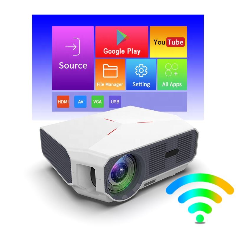 カスタムロゴ4K Android 9スマートプロジェクターフルHD 1080P 300Ansi