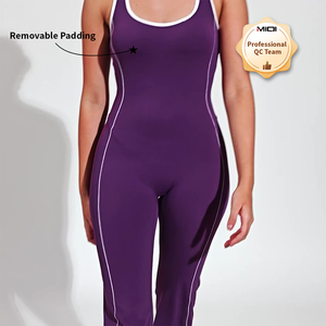 Conjunto Deportivo <span class=keywords><strong>de</strong></span> Nailon Personalizado con Contraste, Ropa Deportiva, Body <span class=keywords><strong>de</strong></span> Una Pieza para Mujer, Monos sin Espalda - Product Image 5