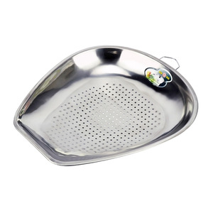 Passoire de cuisine en acier inoxydable Handsome Chef, grande passoire pour légumes et fruits avec design à mailles fines - Product Image 3