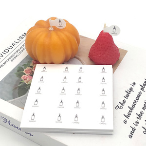 Etiquetas autoadhesivas con diseño de velas, papel adhesivo rectangular, etiquetas decorativas para regalos y manualidades con fuerte adherencia - Product Image 4