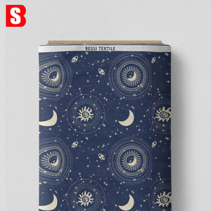 2025SS accepte l'impression numérique personnalisée Liberty Tana Lawn 100% tissu en coton avec des motifs de <span class=keywords><strong>nuit</strong></span> étoilée de lune étoilée imprimés pour les vêtements - Product Image 4