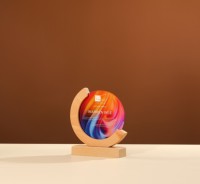 Trophée de reconnaissance en verre gravé personnalisé plaque en verre cristal avec base en bois trophée souvenir sur le thème de l'événement personnalisé