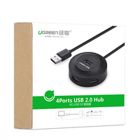 UGREEN CR106 Hub USB 2.0 4 ports Adaptateur multifonctionnel ABS Station d'accueil pour transfert de données rapide avec câble d'extension USB