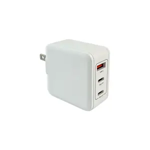 Chargeur haute puissance PD 65 W en nitrure de gallium Deux ports TYPE-C + un USB A Chargeur à charge rapide fabricant source de haute qualité