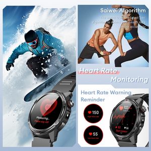 Montre connectée unisexe avec boîtier en alliage, 44-49 mm, étanche IP67, appels, fréquence cardiaque, oxygène sanguin, suivi du sommeil et de la forme physique, avec boîte - Product Image 5