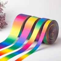 Rouleau de ruban de satin imprimé de 60cm de couleur noire vierge personnalisée pour le vêtement