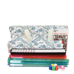 Ensemble <span class=keywords><strong>de</strong></span> Mahjong Américain <span class=keywords><strong>de</strong></span> Luxe en Mélamine Durable, Kit Ultra Économique avec Sac d'Accessoires Complet, 4 Poussoirs, Supports et Dispositif <span class=keywords><strong>de</strong></span> Comptage des Points - Product Image 1