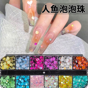 Kit de 12 grilles de <span class=keywords><strong>strass</strong></span> pour ongles, perles sirène, cristaux ronds irisés Aurora AB à dos plat, pour manucure - Product Image 2
