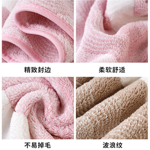 ผ้าเช็ดตัวชูฮุย ผ้าขนหนูคอรัลลายทาง แห้งเร็ว ใช้ในบ้าน - Product Image 3