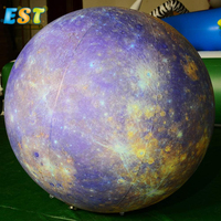 Modèle gonflable géant de lune de la publicité de PVC avec la lumière menée grand ballon gonflable de Saturne de Mars terre de lune pour la décoration de partie