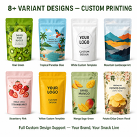 Sachet Doypack personnalisé imprimé en héliogravure, triple couche laminée, refermable avec fermeture éclair, pour emballage alimentaire de fruits secs et snacks, résistant à l'humidité