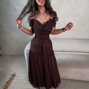 Vestido Maxi Retro <span class=keywords><strong>de</strong></span> Encaje sin Tirantes <span class=keywords><strong>para</strong></span> Mujer, Estilo Vintage con Hombros Descubiertos, Corsé, Falda Amplia, Elegante <span class=keywords><strong>para</strong></span> <span class=keywords><strong>Fiesta</strong></span> y Noche - Product Image 5