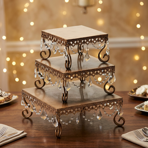 Copper Metal & Beaded Wedding Cake Stand Party Decoration Chaman India Model 12465 - Product Image 2