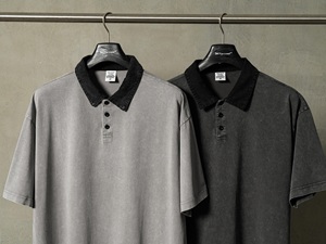 Camisa de Manga Corta para Hombre, Oversize, de Algodón Tejido, con Cuello en Contraste y Estampado Digital, Estilo Vintage y Desgastado, para Streetwear - Product Image 5