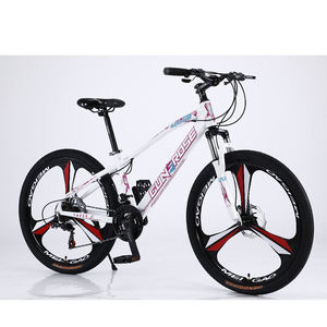Vélo de montagne en acier carbone rouge et blanc de 26 <span class=keywords><strong>pouces</strong></span> et 27,5 <span class=keywords><strong>pouces</strong></span> en gros, avec freins à disque à 27 vitesses pour femmes, hommes, adultes, unisexe - Product Image 1