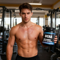 Complément alimentaire végétalien en vrac d'acides aminés BCAA personnalisés pour la musculation, favorisant la croissance musculaire, soutient la nutrition en poudre