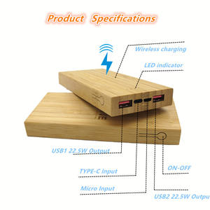 Estación de carga inalámbrica 3 en 1 Natural Bamboo Melody con puerto tipo C Adaptador de fuente de alimentación 15W/10W/5W - Product Image 6