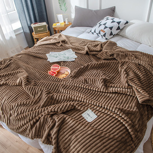 Siêu Mềm Nhuộm Cực Flannel Lông Cừu Hiện Đại Màu Rắn Thiết Kế 100 Polyester Sọc Ném Chăn Sang Trọng Bé Sofa Chăn - Product Image 2