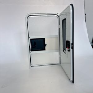 Fournisseur d'usine, porte intérieure en aluminium noir 620x1100mm, deux coins arrondis, pour <span class=keywords><strong>caravane</strong></span>, camping-car, déménagement - Product Image 4