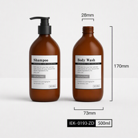 Vente en gros de flacons de shampooing en plastique PET de 500 ml avec impression à l'écran et pulvérisateur à pompe pour l'emballage de lotion cosmétique