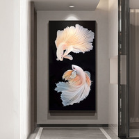 Peinture murale de luxe Poissons, tableau animalier pour couloir et décoration murale intérieure