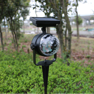 Solar Garden <b>Light</b> Led Rotating Projector Outdoor Lawn Stake Water Resistant With Solar <b>Panel</b> - Product Image 1
