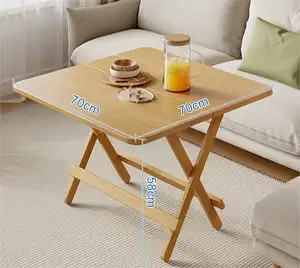 Tavolo pieghevole in legno massello rotondo piccolo tavolo da pranzo quadrato pieghevole per uso domestico piccolo tavolo