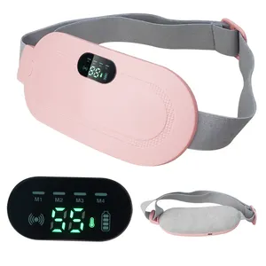 USB Rechargeable Electric Menstrual Heating Pad Portable Hot Compress Vibration Massage Menstrual Cramp Relief Warm Palace Belt