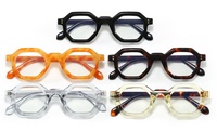 Lunettes de soleil vintage polygonales hexagonales à monture intégrale anti-lumière bleue pour femmes