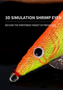 Alta calidad 130mm 20g gambas calamar Jig señuelo Japón calidad Camarón calamar Jig venta al por mayor OEM plomo brillo luminoso calamar Jig - Product Image 6