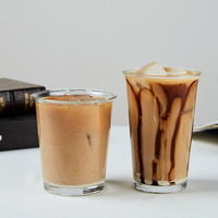 Verres à boire en verre transparent simples, tasses à café, tasses à latte, gobelets à jus, mugs à lait, bouteilles d'eau, verrerie de maison