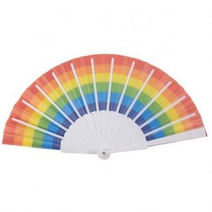 <b>Frame</b> Prime Performance Festival Party Dancing Wedding Rave Chinese Decoration Rainbow Folding <b>Plastic</b> Hand Fan - Product Image 4