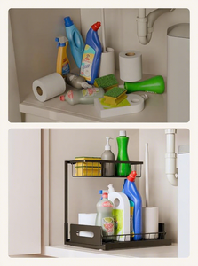 Étagère de rangement sous l'évier en métal à 2 niveaux - Product Image 2