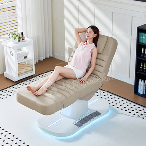 Luxcuy bej Salon Spa elektrik estetisyen yüz yatak ayarlanabilir kozmetik masaj kirpik masa 3 Motor kavisli güzellik yatağı - Product Image 2