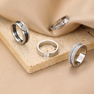 Best-selling Trendy Luxury 18K Gold Plated Gemstone <b>Rings</b> for Women Stainless Steel Anniversary Presents - Product Image 6