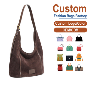 Sac fourre-tout en cuir véritable suédé authentique, marron vintage, coutures minimalistes, intérieur spacieux, en cuir de vachette écologique, idéal pour l'été - Product Image 1