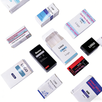 Boîte et étiquette d'emballage pour peptides, effet holographique écologique, flacon de 3 ml, 5 ml, 10 ml avec plateau, logo personnalisé en feuille d'or, dossiers pour peptides
