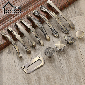 Iedoc Cabinet Door Handles Zinc Alloy Chinese Style <b>Antique</b> Bronze Surface Mounted For Kitchen <b>Wardrobe</b> Cupboard - Product Image 2