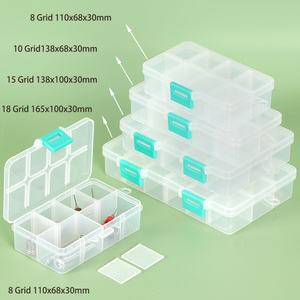 SUNSHING Multi Compartment Plastic <b>Tackle</b> Storage <b>Box</b> with Divider 8 10 12 15 18 Grid Clear Organizer for Screws and Small Parts - Product Image 3